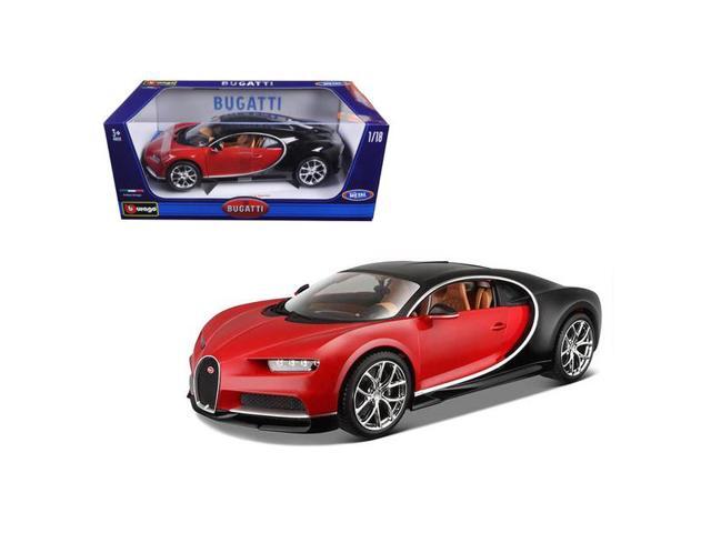 2016 Bugatti Chiron Red with Black 1/18 Diecast Model Car by Bburago