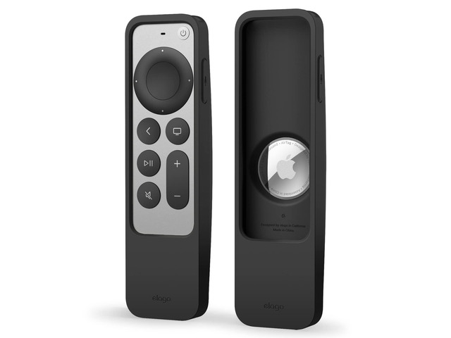 R5 Locator Case for Apple TV 4K Siri Remote 3rd & 2nd Gen and AirTag Full Access to All Functions [Black]