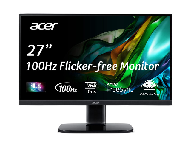 KB272 Hbi 27' Full HD (1920 x 1080) Zero-Frame Gaming Office Monitor AMD FreeSync Technology 100Hz 1ms (VRB) Low Blue Light Tilt HDMI & VGA Ports