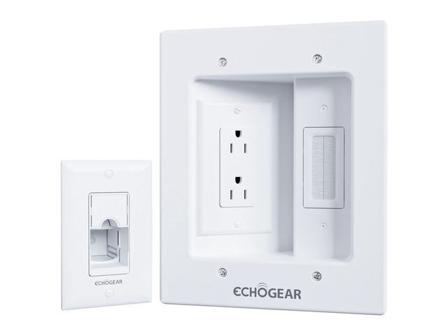 TV Cord Hider for Wall Mounted TV Dual Outlet in-Wall Cable Management Kit for Power & Low Voltage Cables Includes 6.25L x 8H x 3.95D Module,...