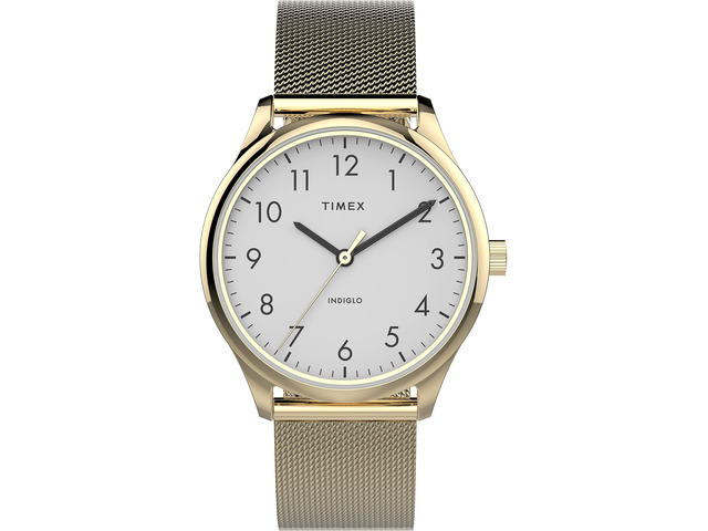 Timex Women's Modern Easy Reader 32mm Watch - Gold-Tone Case White Dial with Gold-Tone Stainless Steel Mesh Bracelet, Gold-Tone/White Mesh