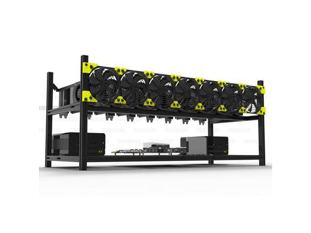 Veddha V3C 8-GPU Mining Case Aluminum Stackable Mining Rig Open Air Frame Case with Fan Mount -...
