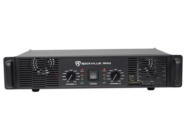RPA5 2-Channel Professional/DJ Rack Mount Power Amplifier 1000W Peak / 400W RMS, Built-In Crossover, Stereo/Bridged Modes, XLR/1/4'/RCA Inputs,...