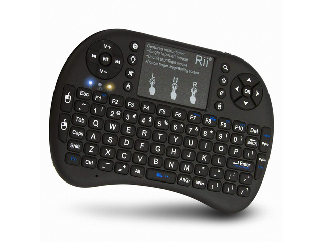 (Upgraded)Rii 2.4GHz Mini Wireless Keyboard with Touchpad QWERTY LED Backlit Portable Keyboard for...