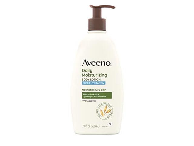 Aveeno Sheer Hydration Daily Moisturizing Fragrance-Free Lotion with Nourishing Prebiotic Oat Fast-Absorbing Body Moisturizer for Dry Skin with.