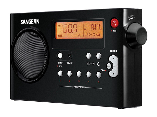 PR-D7 AM/FM Digital Portable Radio with Built-in Battery Charger (Black)