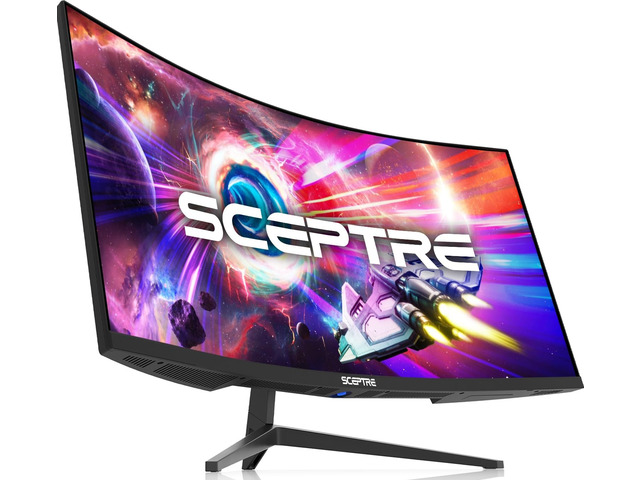 34-Inch Curved Ultrawide WQHD Monitor (3440 × 1440), R1500, up to 180Hz/165Hz, DisplayPort x2, 99% sRGB, 1ms, Built-in Speakers, Machine Black,...
