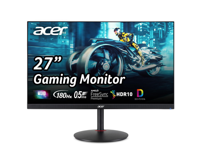 Nitro 27in QHD 2560x1440 IPS 180Hz Gaming Monitor XV271U M3bmiiprx 0.5ms, AMD FreeSync, DCI-P3 95%, 2xHDMI, DisplayPort, Ergo Stand, Speaker, VESA...