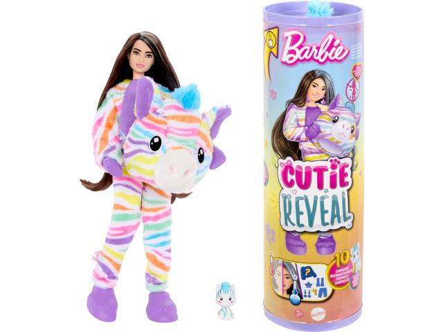 Barbie Cutie Reveal Doll & Accessories Color Dream Series Rainbow Zebra Costume & 10 Surprises Including Color Change