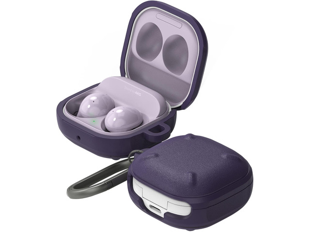 Onyx for Samsung Galaxy Buds 2 Pro & Pro & FE & 2 & Live Case [Oil & Dirt Resistant] Feels Good in The Hand Non-Slip Cover with Carabiner - Purple