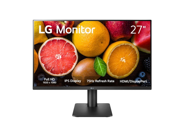 FHD (1920 x 1080) 27 Inch Computer Monitor, IPS, AMD FreeSync, 3-Side Borderless Design, Tilt/Height Adjustable Stand, 75Hz, 5ms, OnScreen Control,...