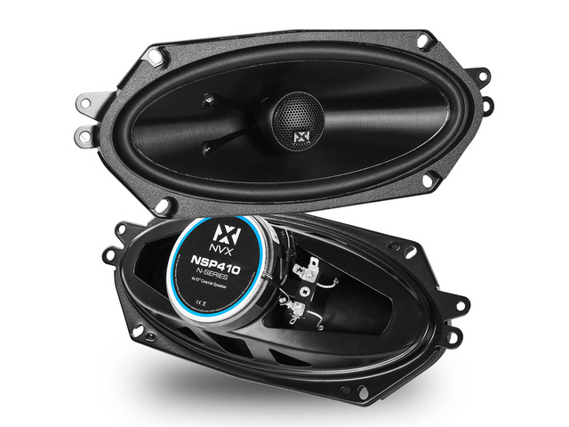 4x10 Car Speakers 2-Way Coaxial (Pair) 480W Max, 160W RMS Coaxial Speaker w/Silk Dome Tweeters & Built-in X-Overs, Easy to Install in...