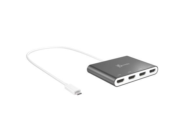 j5create - USB-C to 4-Port HDMI Multi-Monitor Adapter - Silver - image 5