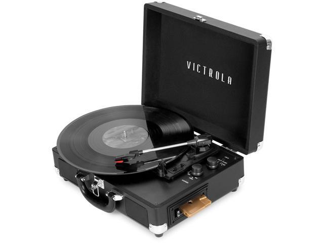 Victrola Vsc-500Btc-Blk Vinyl Suitcase Record Player With Cassette Bluetooth Connectivity 14 X 11 X 5 Inches Black