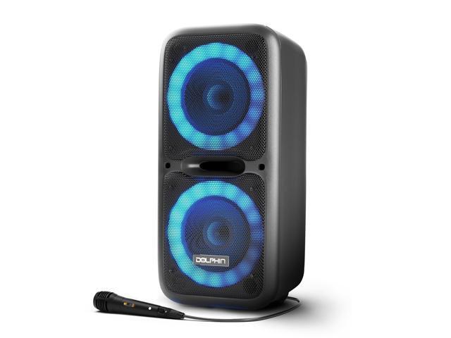 Dolphin Boxparty Dual 12 Portable Bluetooth Party Speakers with Microphone USB LED Lights Powerful Bass 5-Band Equalize and Hi-Fi Sound - image 5