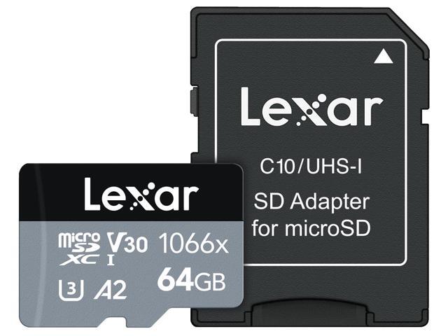 Lexar SILVER Professional 1066x 64GB microSDXC UHS-I Memory Card with SD Adapter