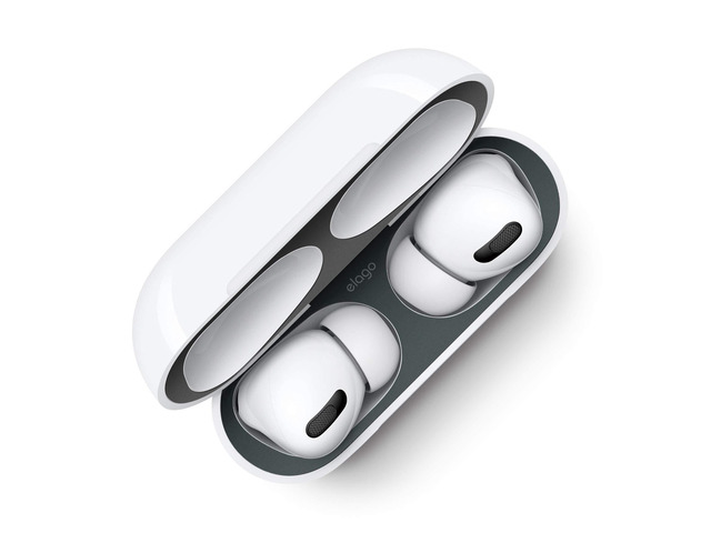 Dust Guard for AirPods Pro 1 & 2 Dust-Proof Film, Ultra Slim, Luxurious Looking, Protect from Iron/Metal Shavings (2 Sets, Dark Grey)