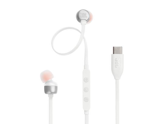 Jbl Tune 310C - Wired Hi-Res In-Ear Headphones Tangle-Free Flat Cable 3-Button Remote With Microphone (White)