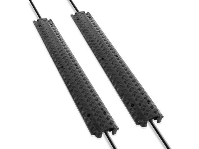 Pyle 40 In Cable Wire Protector Cover Ramp for Floor Cord Safety Black (2 Pack) - image 8