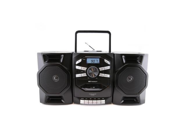 Emerson Portable CD Player Boombox with Cassette Player Tape Recorder AM/FM Radio MP3 AUX Input Detachable Speakers AC/DC & Battery Operated -...