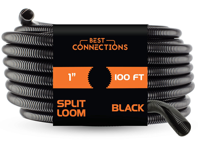 Split Wire Loom Flex-Guard Convoluted Tubing Protective Split Cable Sleeves for Auto Home Industrial Electrical Wires Chemical Resistant Conduit...