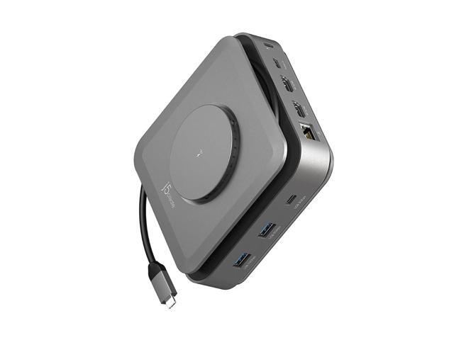 j5create - USB-C Dual 4K HDMI Docking Station with 15W Wireless Charging - Space Gray - image 7