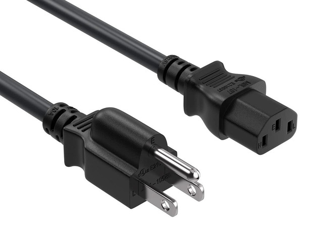 Cable Leader 15 ft 18 AWG 10 Amp 3 Prong AC Power Cord for Computer Monitor TV IEC320 C13 to NEMA 5-15P