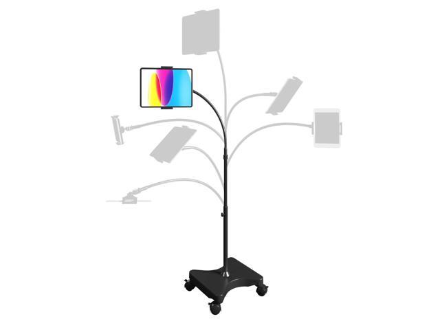 LEVO Adjustable Height Floor Stand on Wheels for Tablet & Phone - Gooseneck Holder Mount with Stable Base - Compatible with All Cell Phones &...