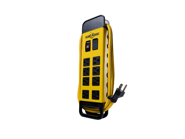 Southwire Power Block - 8 Outlet Heavy Duty Metal Power Strip - Dual USB Ports for Fast Charging - Rugged Workshop Design - 6 Ft Yellow Cord -...