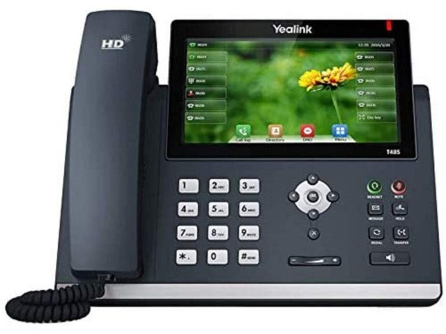 T48S IP Phone, 16 Lines. 7-Inch Color Touch Screen Display. USB 2.0, Dual-Port Gigabit Ethernet, 802.3af PoE, Power Adapter Not Included (SIP-T48S)