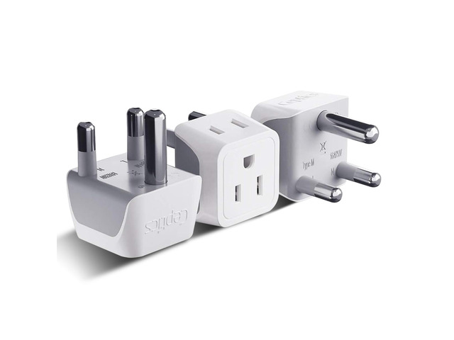 South Africa, Namibia Travel Adapter Plug with Dual Usa Input - Type M - Ultra Compact - Safe Grounded Perfect for Cell Phones, Laptops, Camera...