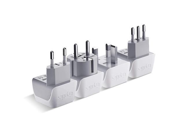 Ceptics European Plug Adapter 4 Pack Set USA to Europe Italy Germany England Spain Italy Iceland France (Type C E/F G L) - for Your Cell...