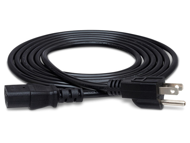 PWC-148 Power Cord, IEC C13 to NEMA 5-15P, 8 Feet