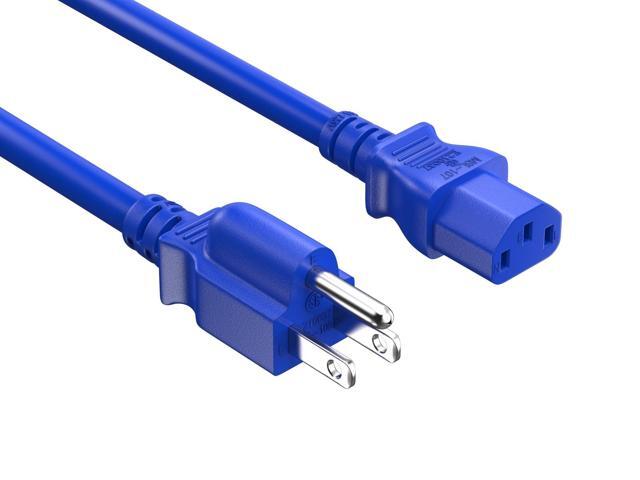Cable Leader 3ft 18 AWG Universal Power Cord IEC320 C13 to NEMA 5-15P, Blue