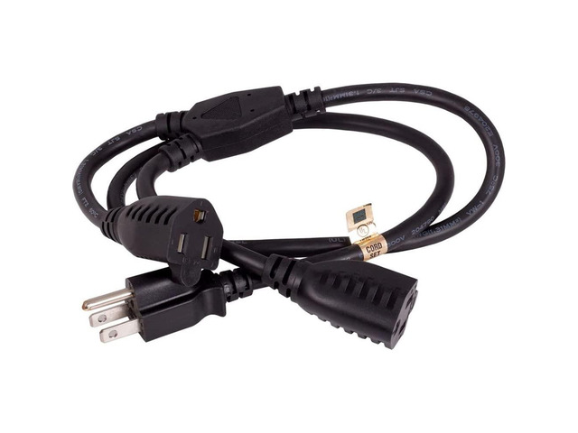 Power Cord Splitter Cable, 2 NEMA 5-15R to 1 NEMA 5-15P - Splitter Cord, Y Power Cable, Power Cord Extension and Splitter (36 inches)