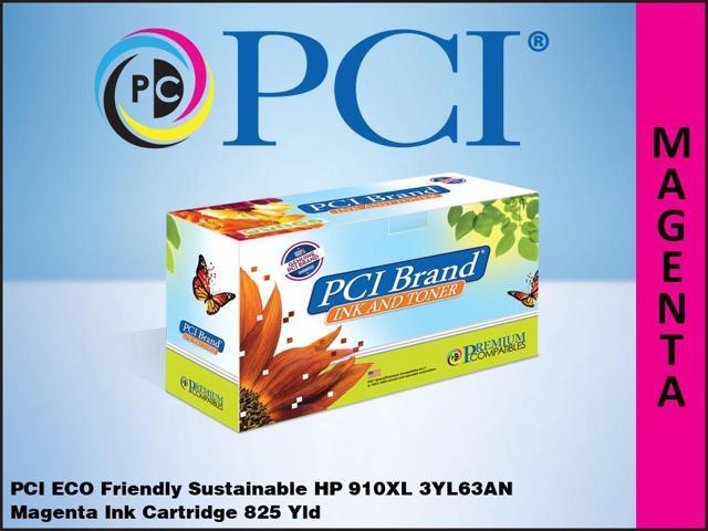 PCI Brand ECO-Friendly Reman HP 910XL 3YL63AN #140 XL Magenta Ink Cartridge 825 Pg Yield for HP OfficeJet 8022, Pro 8020, Pro 8025, Pro 8028, Pro 8035