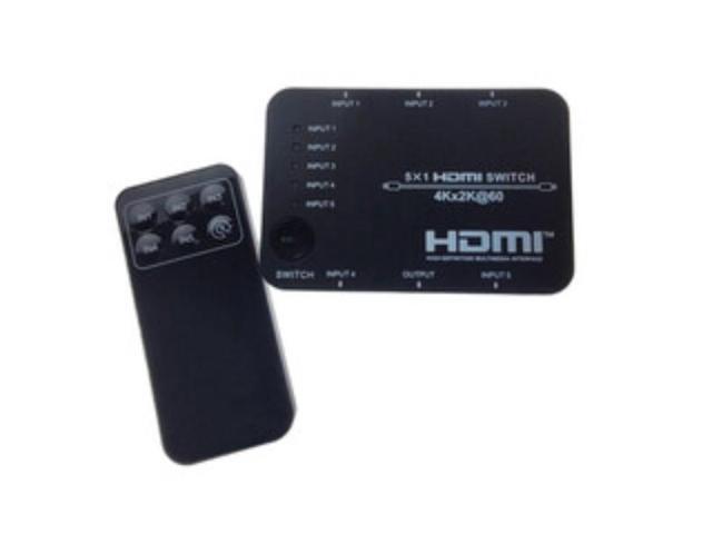 2.0 Hdmi Switch, 5 Way, 5X1, Hdmi High Speed With Ethernet, 4K@60Hz, Hdcp2.2, Usb Powered.