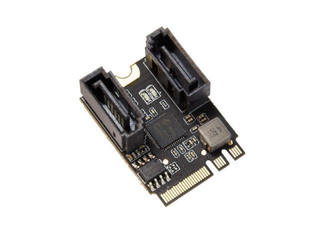 Mini PCI-Express 3.1, M.2 (A+E Key) 2-Port SATA 6G, Support Size 2230 Key A/E, Support Port Multiplier, JMicron JMB582 Chipset, with SATA Cable