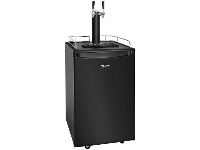 Beer Kegerator, Dual Tap Draft Beer Dispenser, Full Size Keg Refrigerator with CO2 Cylinder, Shelves, Drip Tray & Rail, 32°F- 50°F Temperature...