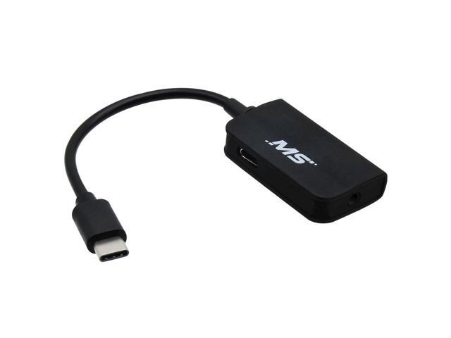 Mobilespec Usb-C(R) Charger And Audio Adapter Mbs05102 - Type C To 3.5Mm Aux Audio Headphone Adapter Charger - Black