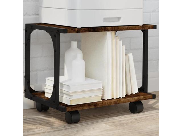 Vidaxl Printer Stand 2-Tier Smoked Oak 16.1X11X13.2 Engineered Wood