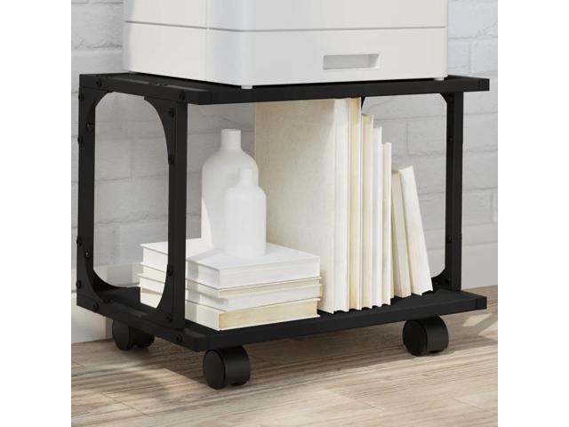 vidaXL Printer Stand 2-Tier Black 16.1x11x13.2 Engineered Wood