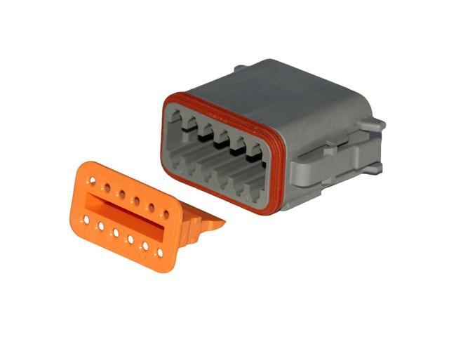 Pacer Deutsch DT Plug & Wedge Lock Kit - 12 Position - 5 Pack