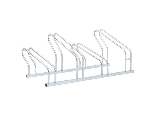 vidaXL Bicycle Stand for 4 Bikes Floor Freestanding Galvanized Steel