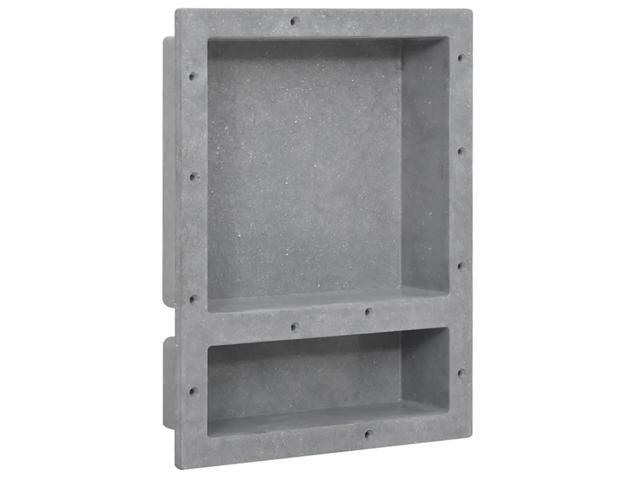 vidaXL Shower Niche with 2 Compartments Matt Gray 16.1'x20.1'x3.9'