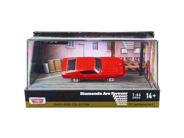 1971 Ford Mustang Mach 1 Red James Bond 007 'Diamonds are Forever' (1971) Movie with Display 1/64 Diecast Model Car by Motormax