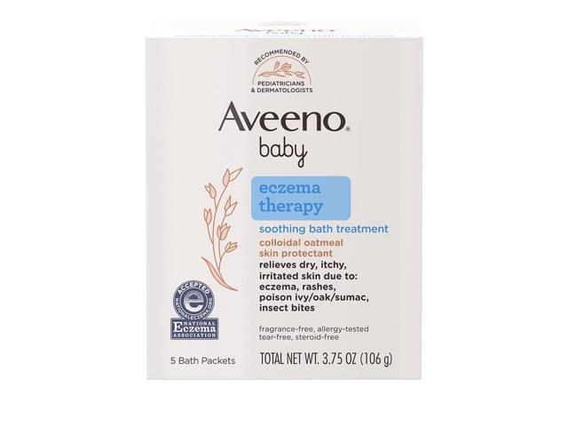 Aveeno Baby Eczema Therapy Soothing Bath Treatment for Relief of Dry, Itchy and Irritated Skin, Made with Soothing Natural Colloidal Oatmeal, 5 ct....