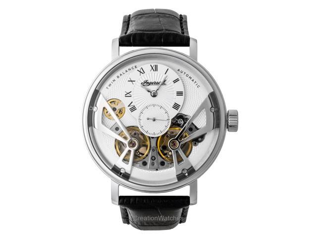 Ingersoll Tenessee Leather Strap Silver Skeleton Dial Automatic I13105 Men'S Watch