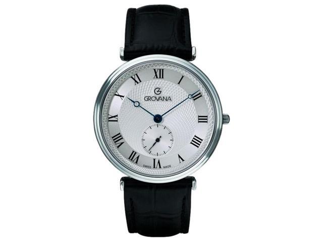 Grovana Belleville Leather Strap Silver Dial Quartz 1276.5538 Men'S Watch