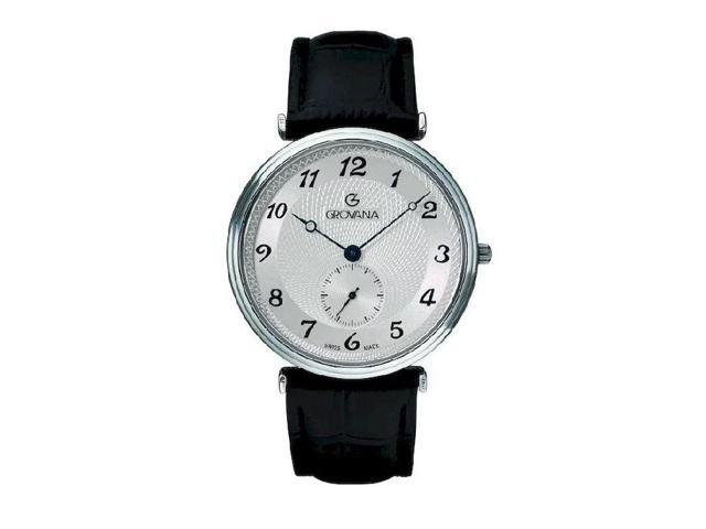 Grovana Belleville Leather Strap Silver Dial Quartz 1276.5532 Men'S Watch